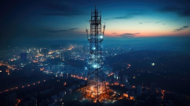 communication ininterrompue sous la vaste étendue d'un ciel spectaculaire avec notre antenne parabolique