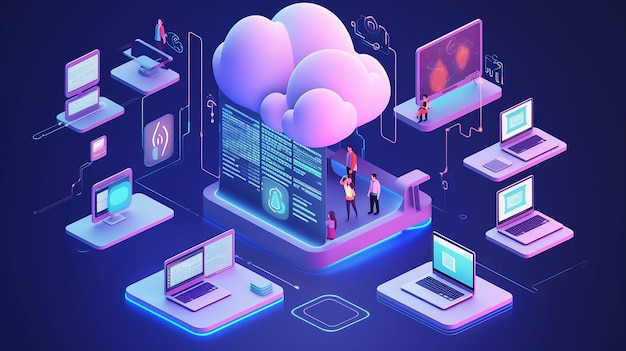 Communication de stockage en nuage avec tablette d'ordinateur portable AI générative