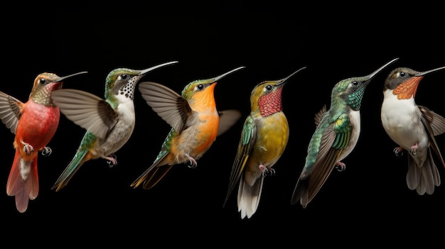 Photo comparaison de l'anatomie du colibri