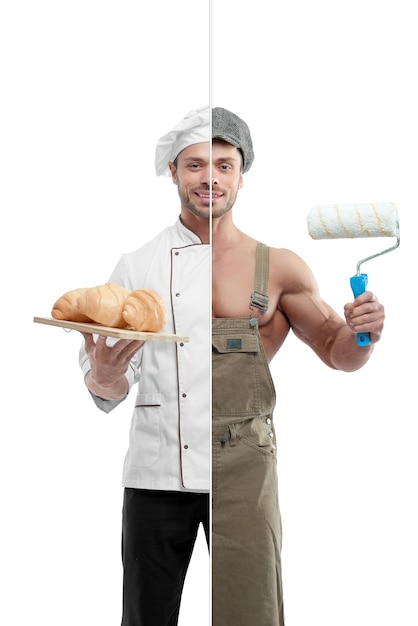 Comparaison photo de la tenue de peintre et de chef