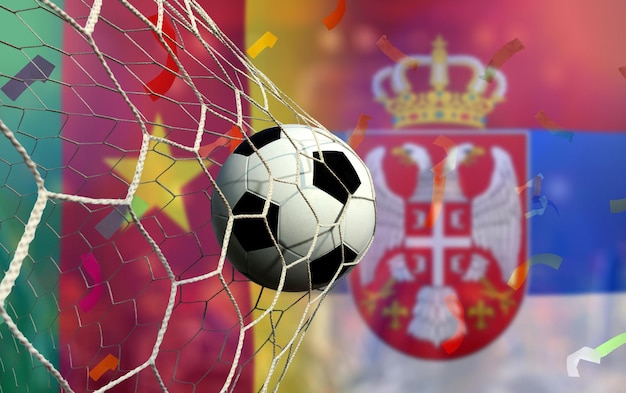 Compétition de coupe de football entre le national Cameroun et le national Serbie