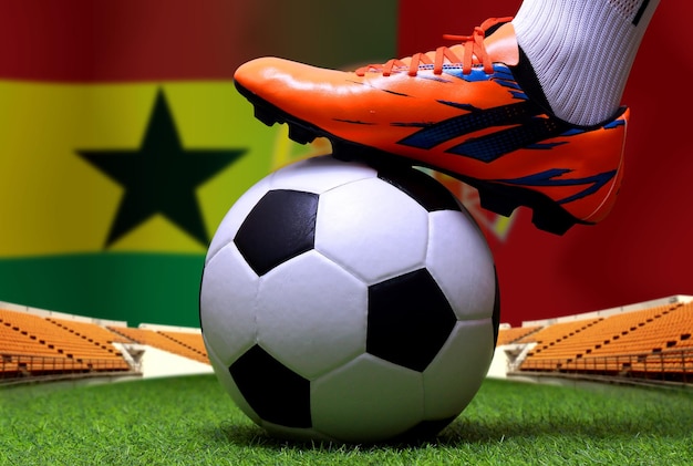 Compétition de coupe de football entre le national ghanéen et le national portugais
