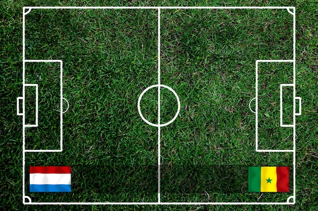 Compétition de coupe de football entre le national néerlandais et le national sénégalais