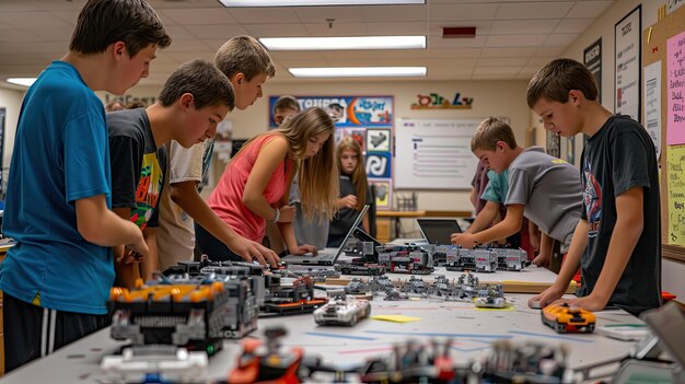 Compétition de robotique au collège