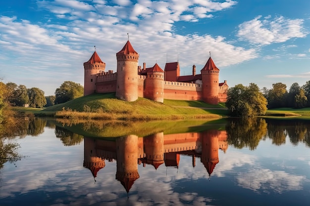 Le complexe du château de Mir, un célèbre monument du patrimoine de la Biélorussie, caractérisé par une architecture époustouflante et