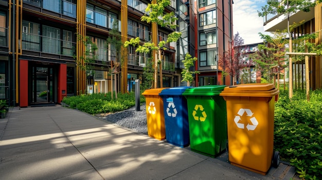 Le complexe résidentiel introduit des poubelles de recyclage en plastique pour les résidents