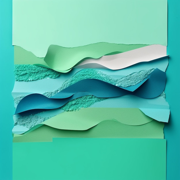 Composition abstraite en eau de mer avec des papiers de couleur