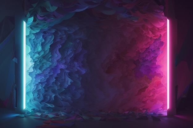 Composition abstraite de lumière ultraviolette uv brillant 3d néons vibrants fond d'écran