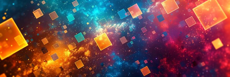 Photo une composition artistique de carrés colorés et vibrants