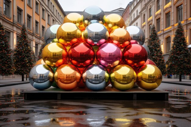 Composition des boules de Noël multicolores