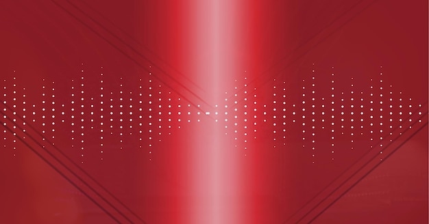 Composition des compteurs de niveau de points de fréquence sonore sur fond rouge brillant avec des chevrons