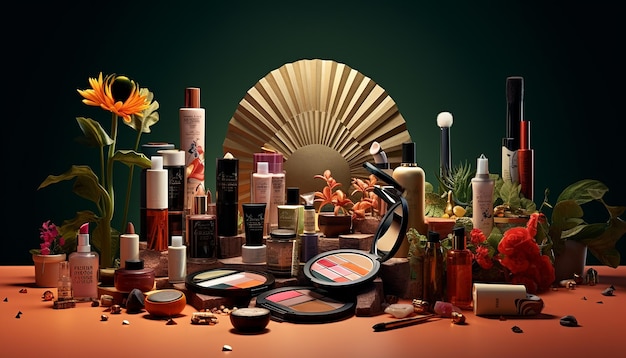 Composition de cosmétiques créatifs pour la publicité Séance photo commerciale