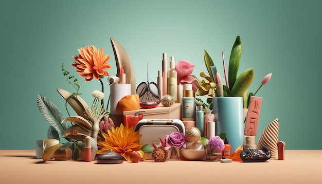 Composition de cosmétiques créatifs pour la publicité Séance photo commerciale