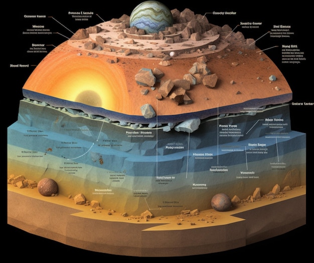 Photo la composition de la croûte terrestre