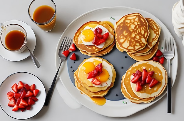 composition de délicieuses crêpes pour le petit déjeuner