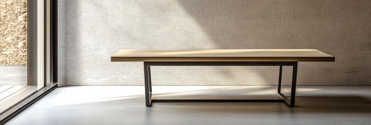 Photo composition de design d'intérieur élégante en couleurs chaudes avec des meubles de luxe et un éclairage naturel créant des ombres intérieurs d'appartements de luxe avec une touche minimaliste