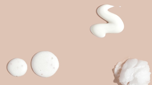 Composition de diverses crèmes de frottement cosmétiques serum et lotion frottement échantillon d'un produit cosmétique