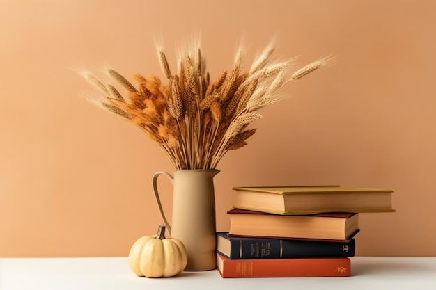 Composition du jour de Thanksgiving ou de l'automne avec des feuilles d'oranges de citrouille ou de la nourriture de Thanksgiving au poulet