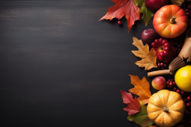 composition du jour de thanksgiving avec espace de copie