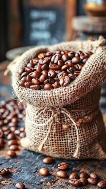 Composition du sac et des grains de café