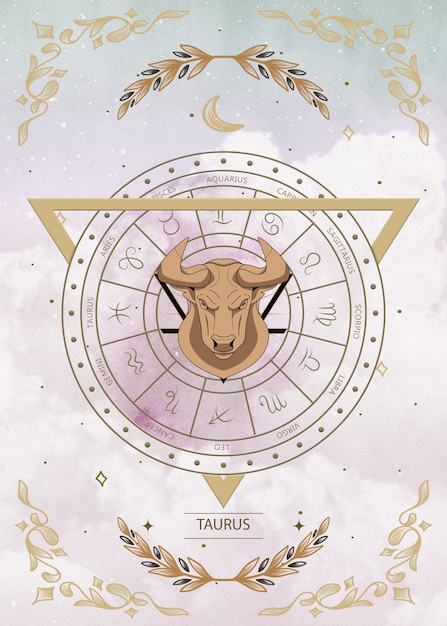Photo composition ésotérique pour zodiaque et astrologie avec signe du zodiaque