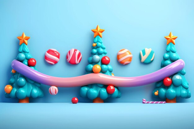 Composition festive décorative avec fond de Noël IA générative