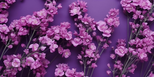 Photo la composition florale du paradis violet au sommet
