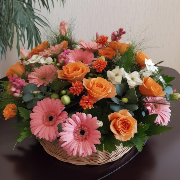 Composition florale en l'honneur de la fête des mères