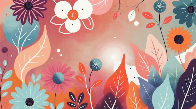 Une composition florale vibrante à l'aquarelle