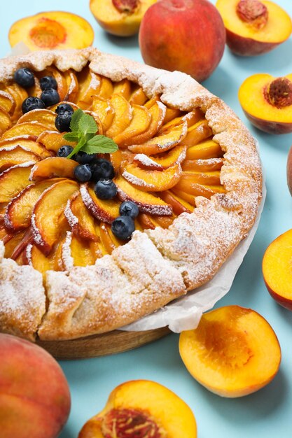 Photo composition de galette de fruits pour un concept de cuisine savoureuse