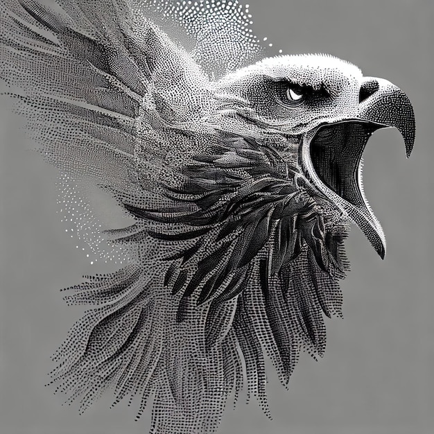Composition de l'illustration du vecteur de particules Eagle