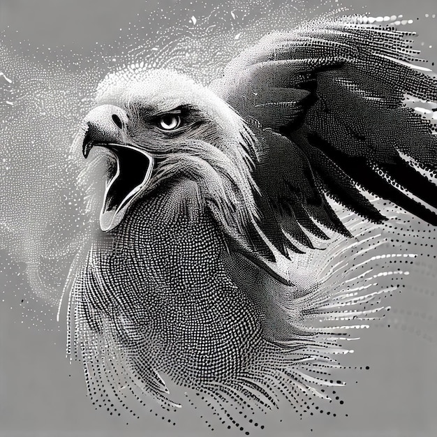 Photo composition de l'illustration du vecteur de particules eagle