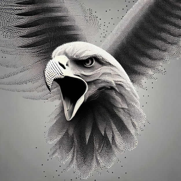 Composition de l'illustration du vecteur de particules Eagle