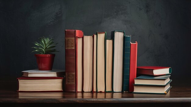 Composition avec des livres sur la table