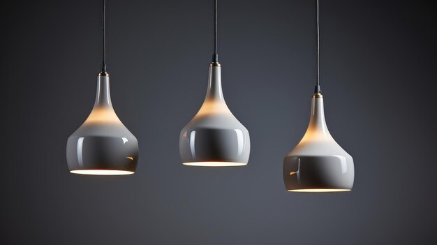 composition minimaliste comportant d'élégantes lampes électriques sur un fond gris assorti