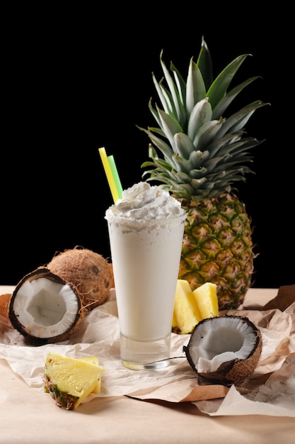 Composition à mise au point sélective avec cocktail à la noix de coco