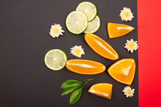 Composition de motifs de fruits orange