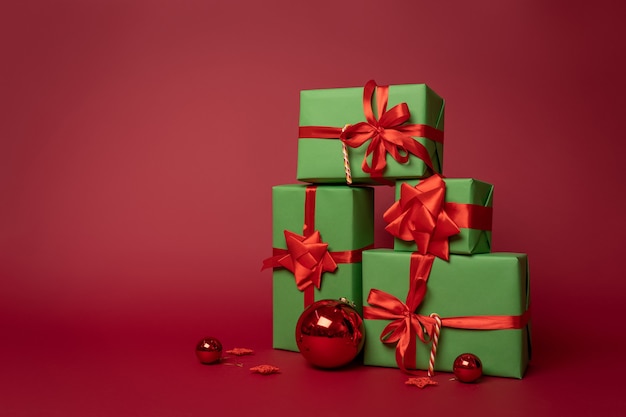 Composition de Noël de coffrets cadeaux