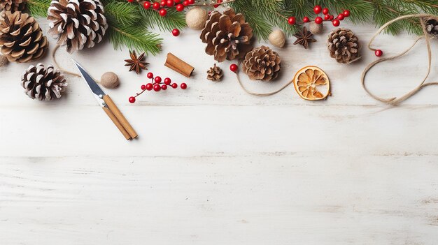 Composition de Noël Décoration de Noël avec un sapin de Noël et un couteau