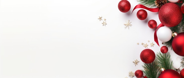 Photo composition de noël avec un espace vide pour le texte fond blanc des cadeaux des branches de sapin vue supérieure espace de copie