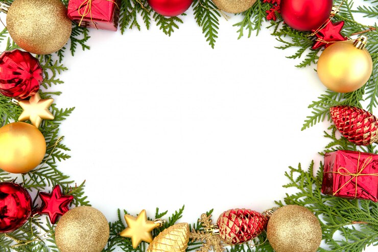 Photo composition de noël sur une feuille blanche avec des boules et des cônes de sapin de noël