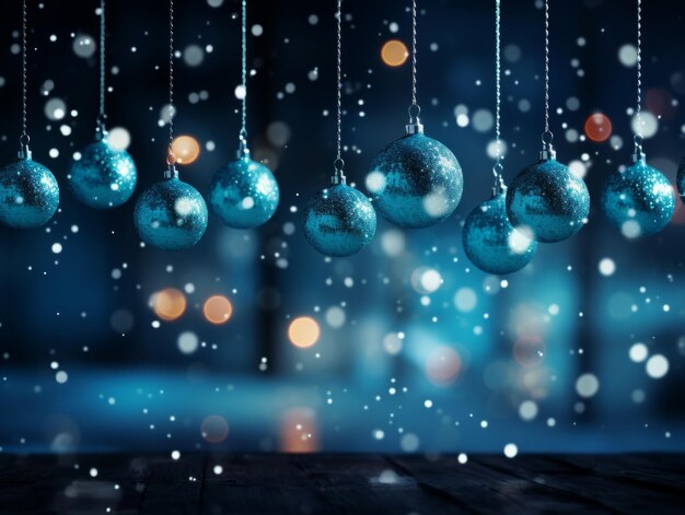 Composition de Noël avec fond bokeh et espace de copie