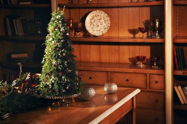 composition de noël sur la table