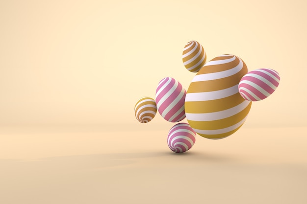 Composition d'oeufs de Pâques 3D. Pastel de vacances un fichier psd fond transparent