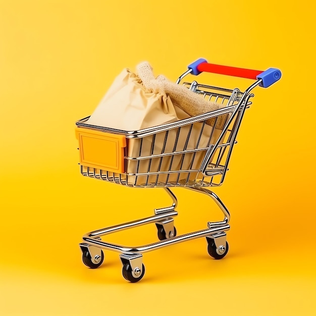 Composition d'un panier ou d'un chariot avec des coffrets cadeaux ou des sacs Cyber Monday Sales ou journée de shopping