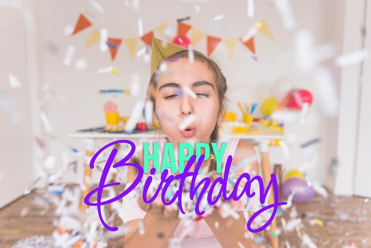 Photo composition pour la fête d'anniversaire