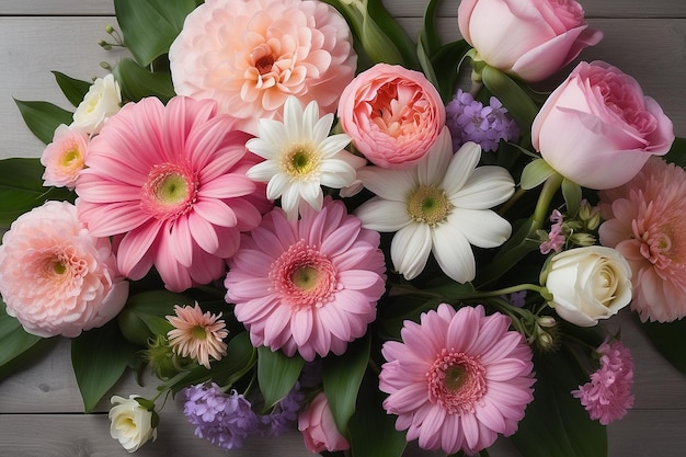 Composition pour la fête des mères avec des fleurs