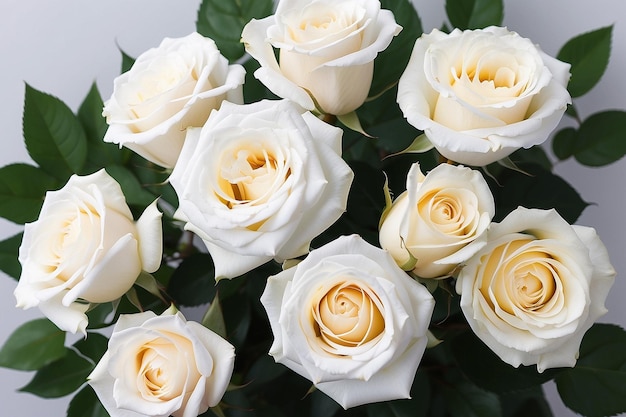Composition avec des roses blanches pour la fête des mères