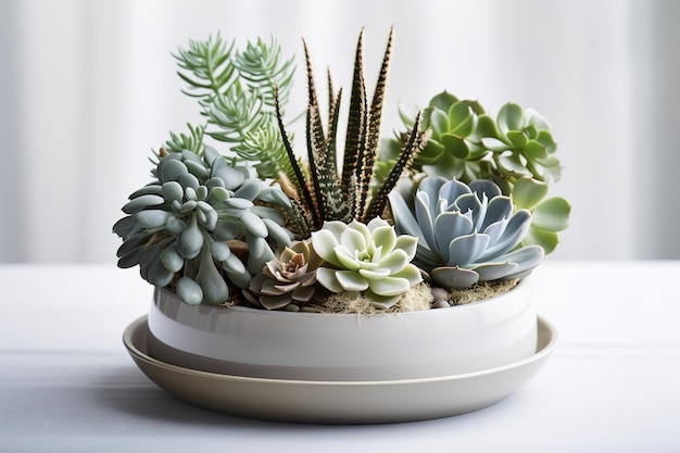 Composition de succulentes en pot