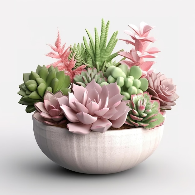 Composition de succulentes en pot